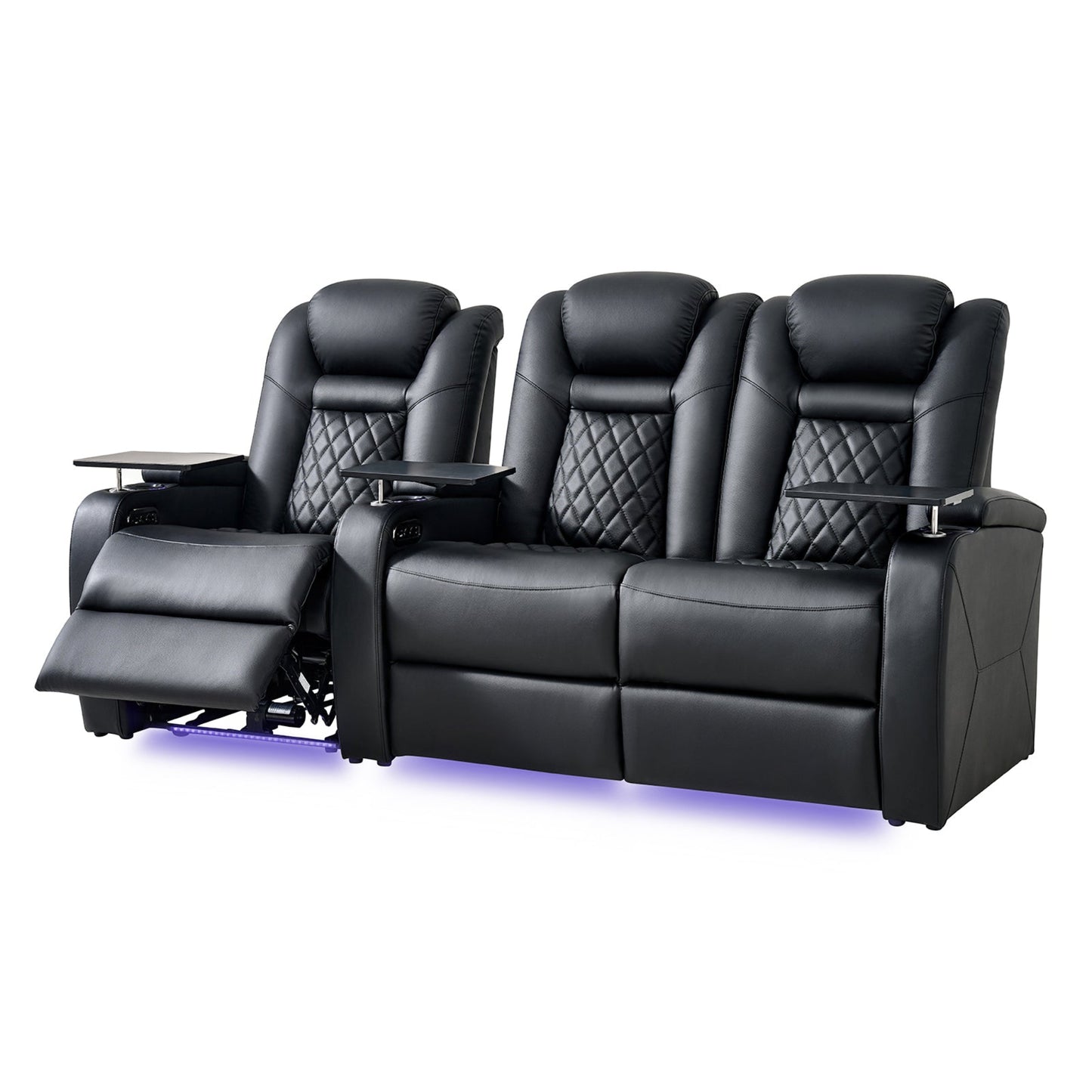 soothroom 3 Seat Power Reclining Theater Seating with Loveseat Option