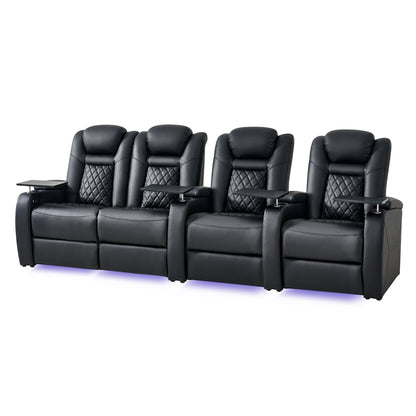 soothroom 4 Seat Home Cinema Recliner Seating with Loveseat Option