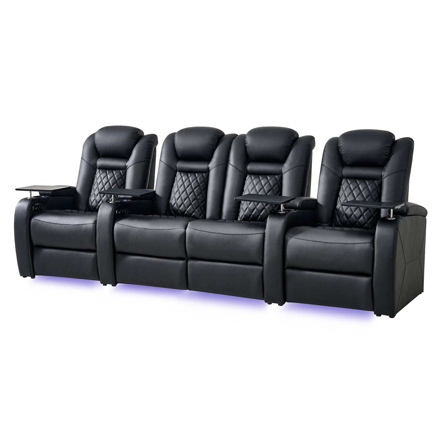 soothroom 4 Seat Home Cinema Recliner Seating with Loveseat Option