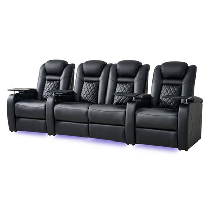 soothroom 4 Seat Home Cinema Recliner Seating with Loveseat Option