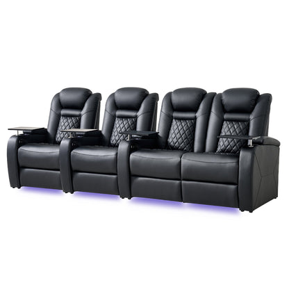 soothroom 4 Seat Home Cinema Recliner Seating with Loveseat Option