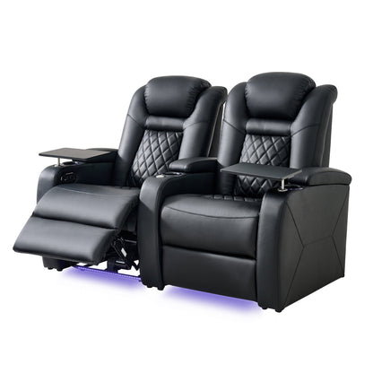 soothroom 2 Seat Home Theater Seating Recliner with Loveseat Option