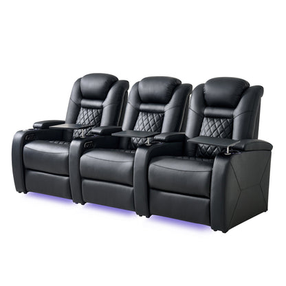 soothroom 3 Seat Power Reclining Theater Seating with Loveseat Option