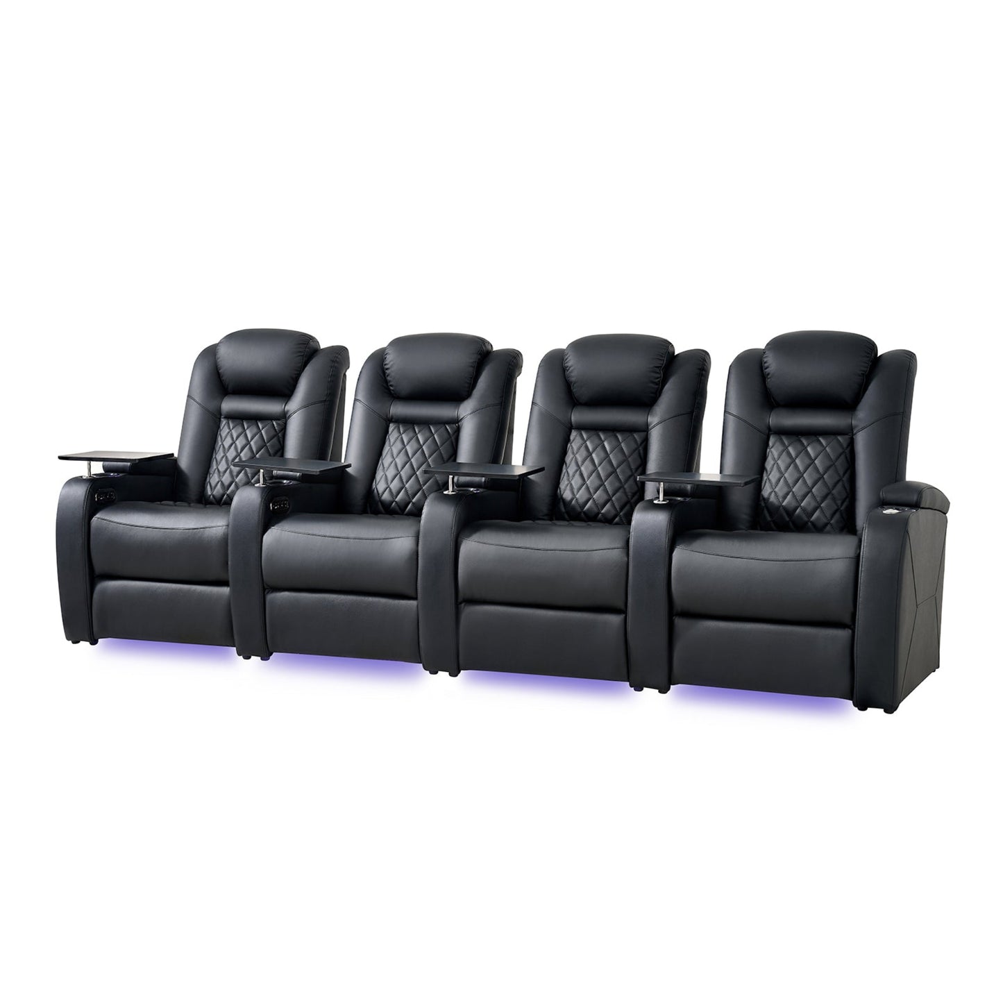 soothroom 4 Seat Home Cinema Recliner Seating with Loveseat Option