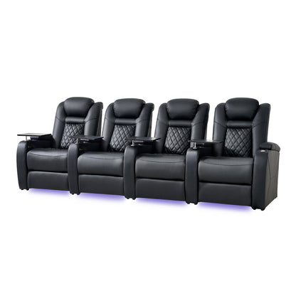 soothroom 4 Seat Home Cinema Recliner Seating with Loveseat Option