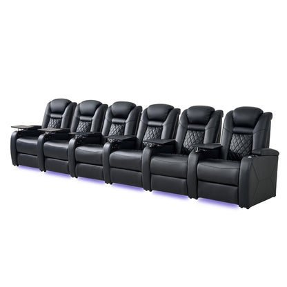 soothroom 6 Seat Home Theater Seating Chairs with Power Reclining