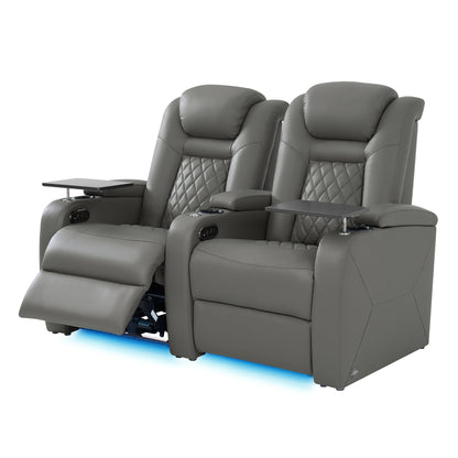 soothroom 2 Seat Home Theater Seating Recliner with Loveseat Option