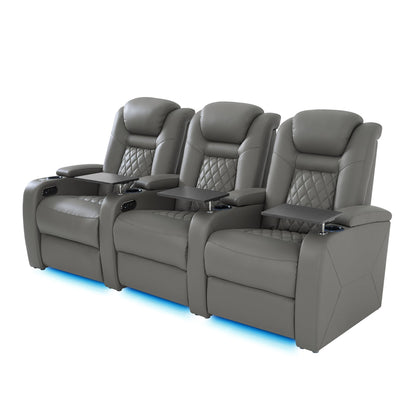 soothroom 3 Seat Power Reclining Theater Seating with Loveseat Option