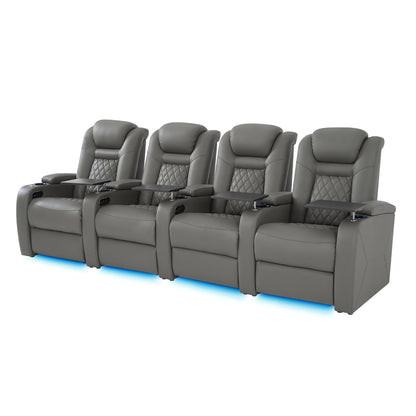 soothroom 4 Seat Home Cinema Recliner Seating with Loveseat Option
