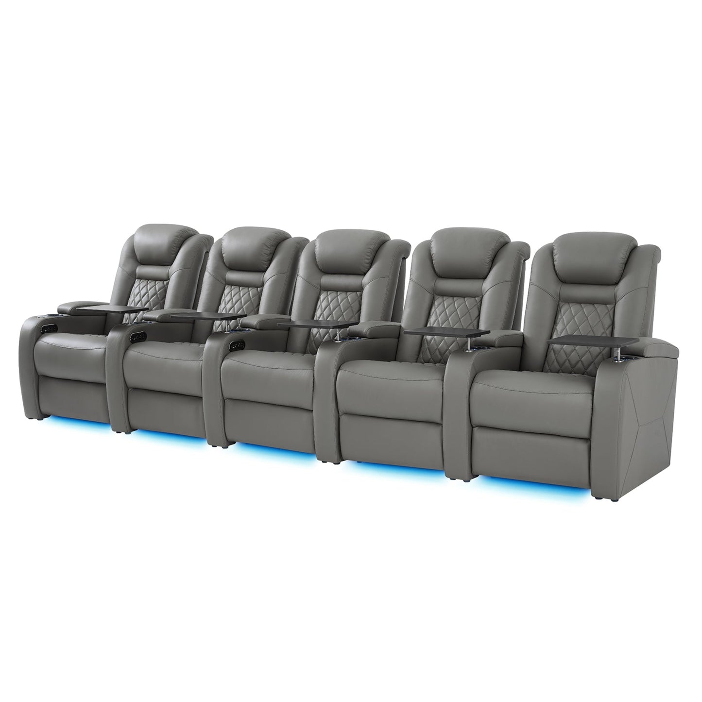 soothroom 5 Seat Reclining Home Theater Seating Row with LED Lighting