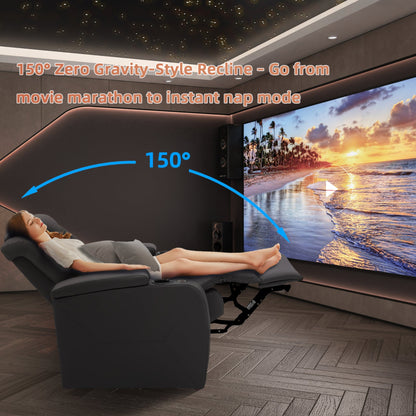 soothroom 5 Seat Reclining Home Theater Seating Row with LED Lighting