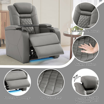 soothroom 5 Seat Reclining Home Theater Seating Row with LED Lighting